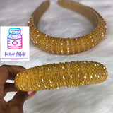 Beaded Crown Wide Headband