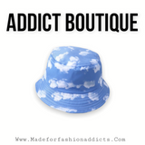 Cloud Print Blue Bucket Fashion Hat